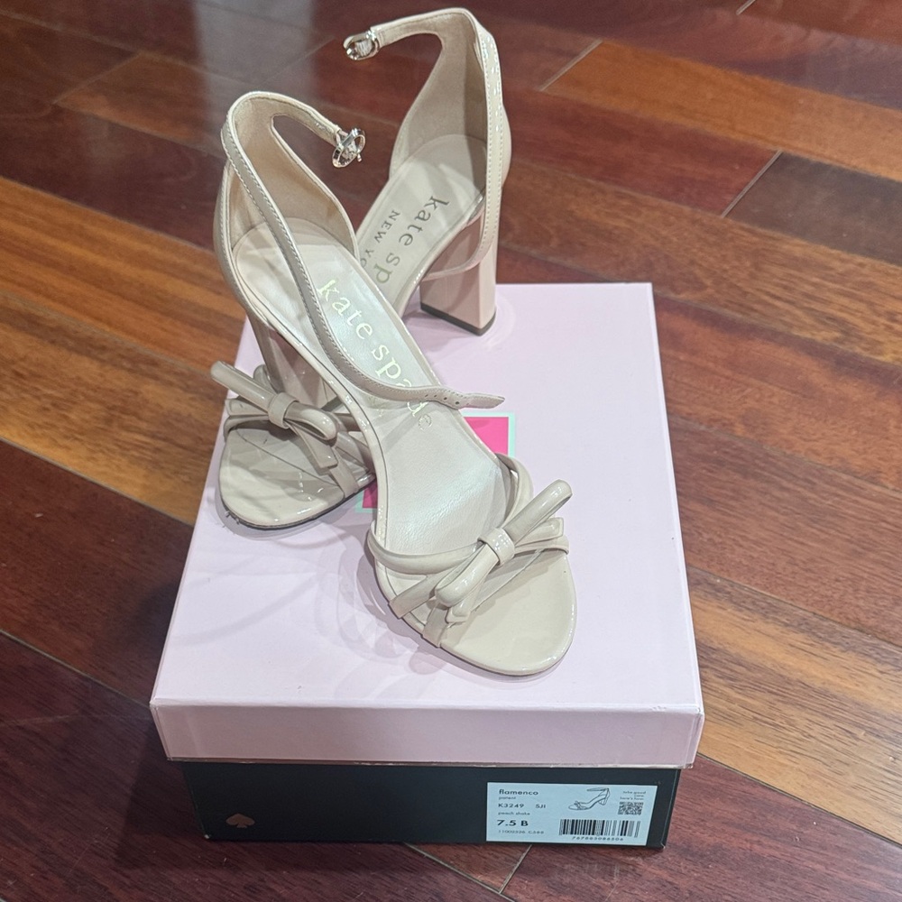 Kate Spade Nude Bow Heels